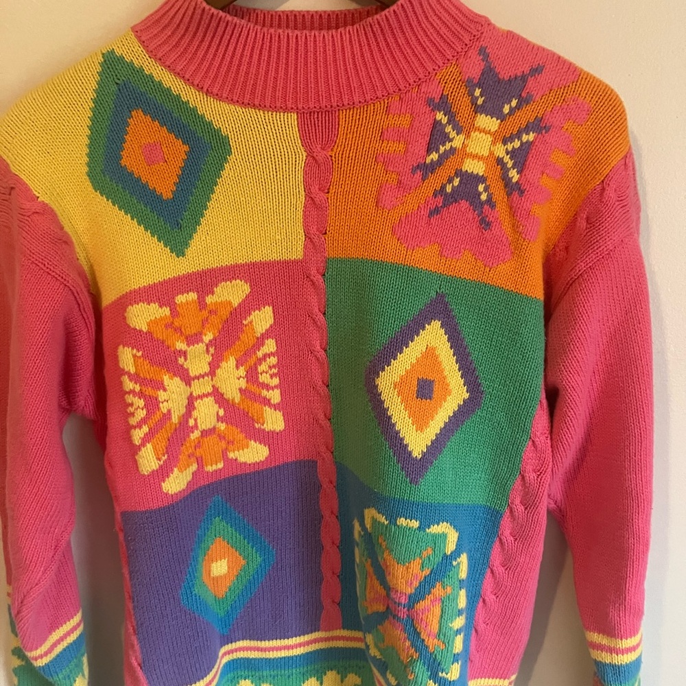 Vintage Pink Cotton Sweater - Picture 2 of 5